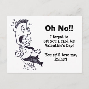 Oh nee, ik ben je Valentijn Briefkaart vergeten