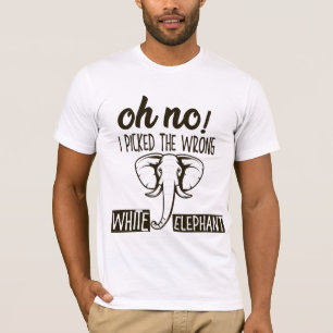 oh nee ik koos de verkeerde witte olifant t-shirt