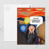 Oh nee, ik vergeet je verjaardag.. ...de rotsparod briefkaart (Voorkant / Achterkant)