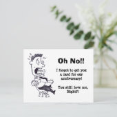 Oh nee, ik vergeet ons Jubileum Briefkaart (Staand voorkant)