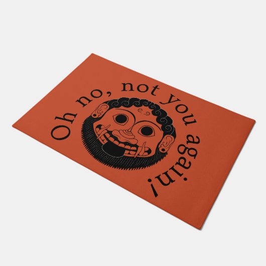 "Oh nee, jij niet weer!" Medusa Apotropaic Art Deurmat (Schuin)