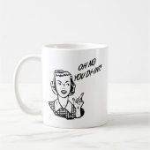 OH NEE JULLIE DI-INT! Retro Houseechtgenote B&W Koffiemok (Links)