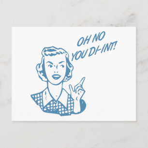 OH NEE JULLIE DI-INT! Retro HouseWITBlue Briefkaart