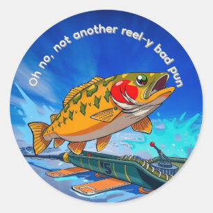 Oh nee, niet weer een slechte woordspeling ronde sticker
