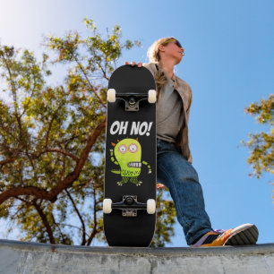 OH NEE! PANIC GREEN MONSTER FUNNY Skateboard dek