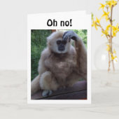 "OH NEE" PRATENDE AAP KLAAR OM GELUKKIGE VERJAARDA KAART (Gele Bloem)