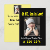 Oh, nee! Son-in-law Fathers Day Funny Grumpy Girl (Voorkant / Achterkant)