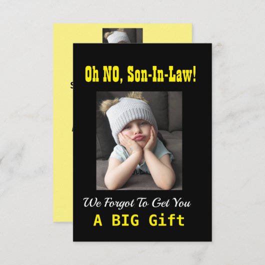 Oh, nee! Son-in-law Fathers Day Funny Grumpy Girl (Voorkant / Achterkant)