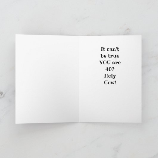 OH NEE... U BENT **40** HAPPY BIEDDAY KAART (Binnen)