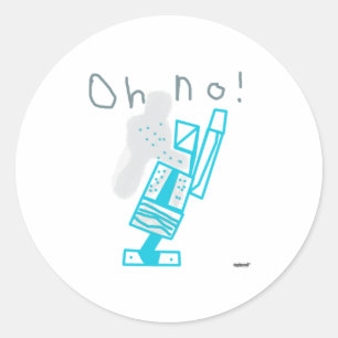Oh nee! vacuümramp ronde sticker