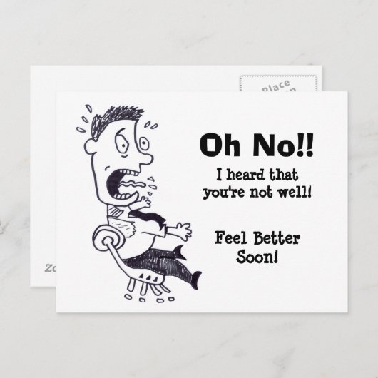 Oh nee voel je snel beter Briefkaart (Voorkant / Achterkant)