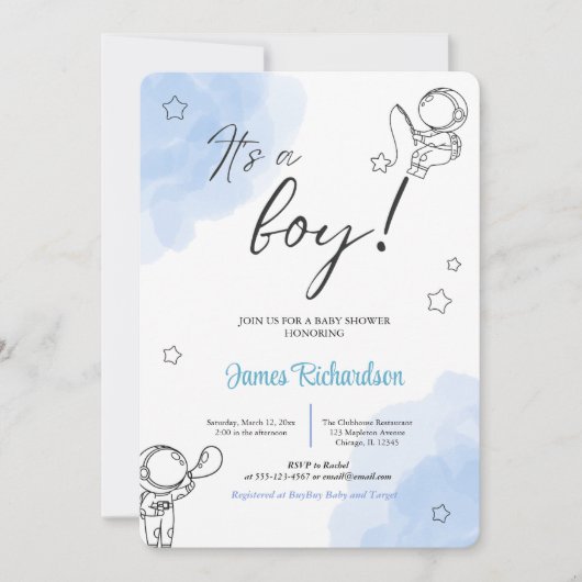 Oh niño eucaliptos modernos globos azules bebé kaart (Voorkant)