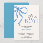 Oh niño eucaliptos modernos globos azules bebé kaart (Voorkant / Achterkant)