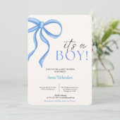 Oh niño eucaliptos modernos globos azules bebé kaart (Staand voorkant)