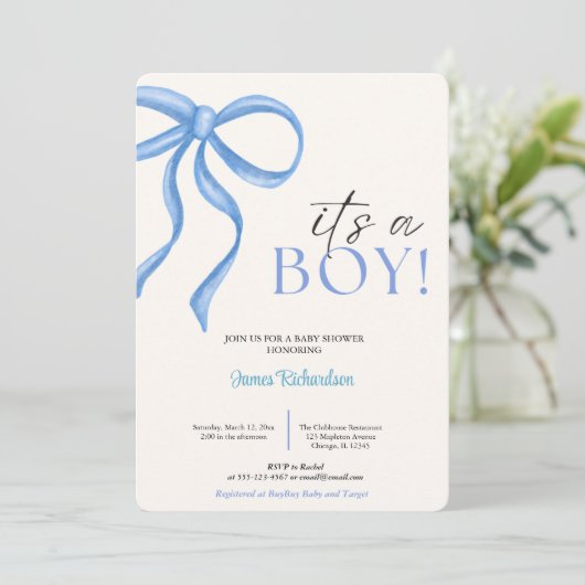 Oh niño eucaliptos modernos globos azules bebé kaart (Staand voorkant)