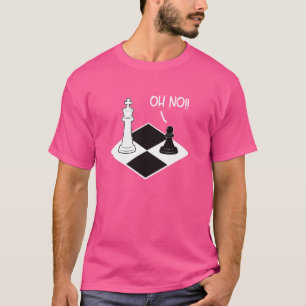 Oh No King Pion Schaakstuk Grappige Schaakspeler C T-shirt