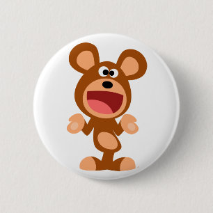 "Oh nou..." Button voor Beer van Shrugging Cartoon
