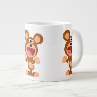 "Oh nou..." Cute Shrugging Cartoon Beer Grote Koffiekop