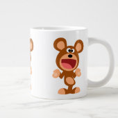 "Oh nou..." Cute Shrugging Cartoon Beer Grote Koffiekop (Rechts)