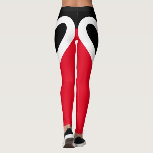 "OH-OH" Leggings zwart/wit/rood (Achterkant)