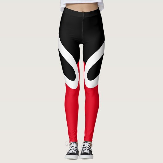 "OH-OH" Leggings zwart/wit/rood (Voorkant)
