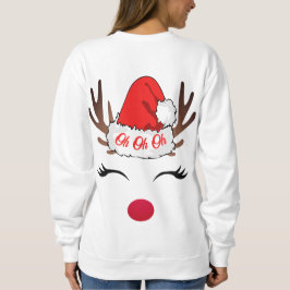 Oh Oh Oh, lelijke witte rendierkerst Trui