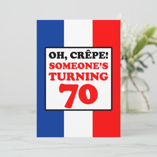 Oh Pannenkoek, Iemand wordt 70 Uitnodiging (Staand voorkant)