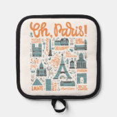 Oh, Parijs. | Town Typografie Pannenlap (Voorkant)