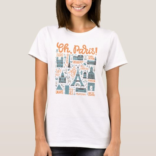 Oh, Parijs. | Town Typografie T-shirt (Voorkant)