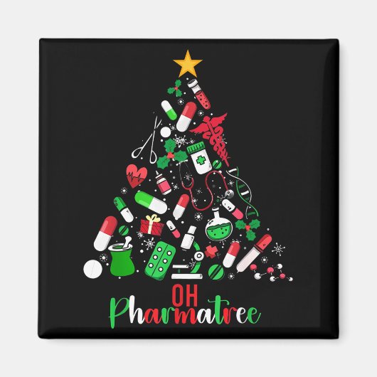 Oh Pharmatree Apotheek Kerst Apotheker Tech M Magneet (Voorkant)