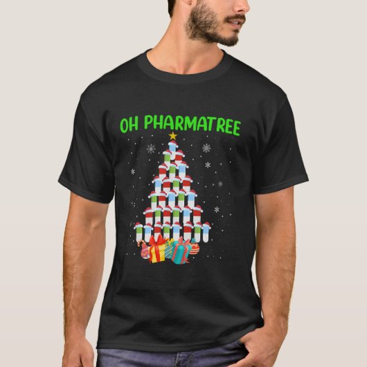 Oh Pharmatree Apotheker Apotheek Pillen Kerstmis T-shirt (Voorkant)