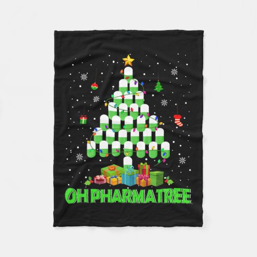 Oh Pharmatree kerstboom Pharmacy Medicinal P Fleece Deken (Voorkant)
