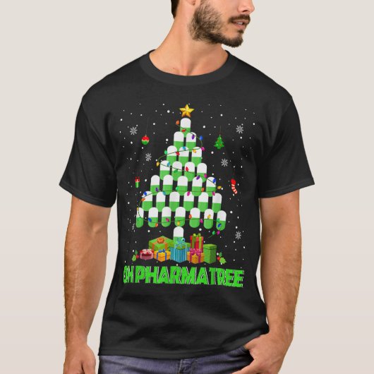 Oh Pharmatree kerstboom Pharmacy Medicinal P T-shirt (Voorkant)