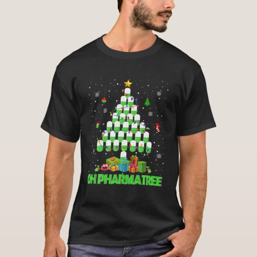 Oh Pharmatree kerstboom Pharmacy Medicinal P T-shirt (Voorkant)