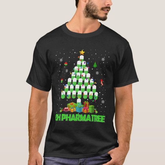 Oh Pharmatree kerstboom Pharmacy Medicinal P T-shirt (Voorkant)