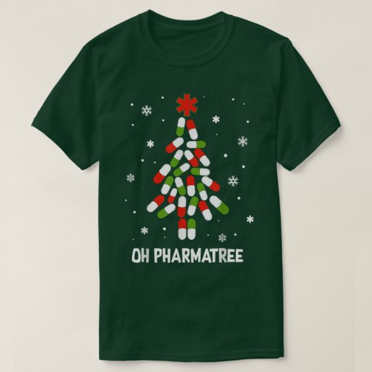 Oh Pharmatree pillen kerstboomverlichting Farmacie T-shirt (Design voorkant)