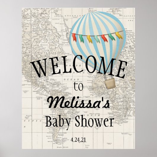 Oh, plaatsen Hell Go Hot Air Ballon Welkomstteken Poster (Voorkant)