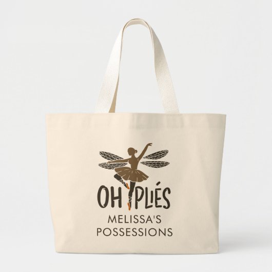 Oh Plies Ballet Praktijk Custom Grote Tote Bag (Voorkant)