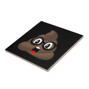 Oh Poop Emoji w/Glasses Tegeltje