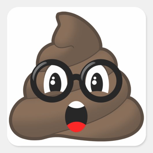 Oh Pop Emoji met bril Vierkante Sticker (Voorkant)