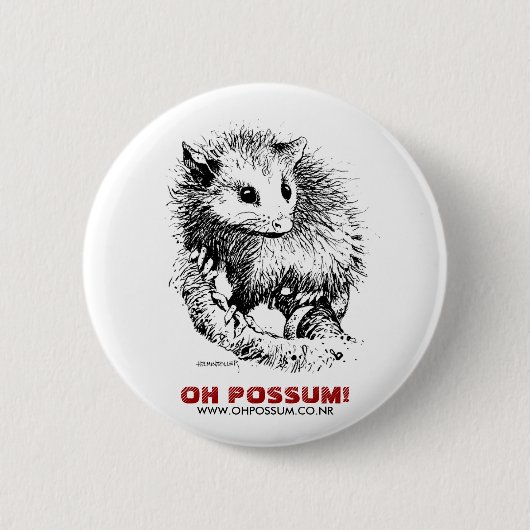 Oh Possum! ReddingsButton Ronde Button 5,7 Cm (Voorkant)