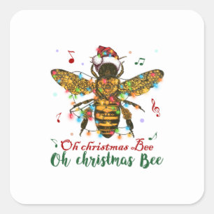 Oh prettige kerstcadeautjes voor kerstbijen vierkante sticker