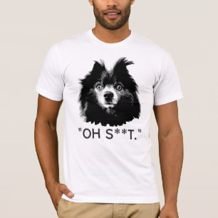 "OH S^^T" Grappig Pom Gezicht T-Shirt