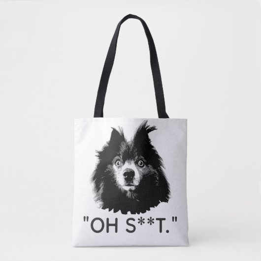"OH S**T" Grappige Pom Tote Bag (Voorkant)