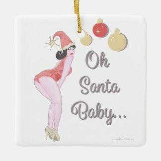 Oh Santa Baby Pinup Girl-Ornament Keramisch Ornament