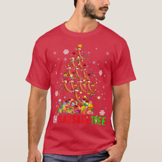 Oh Sause Tree Funny Xmas Light Santa Sausag T-shirt