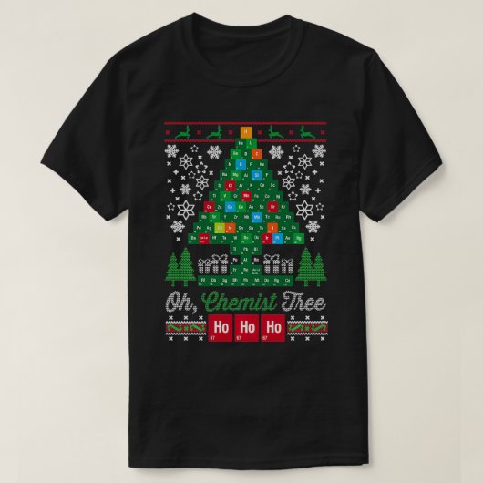 Oh Scheikundige Boom Vrolijke Kerstmis Chemistree T-shirt (Design voorkant)