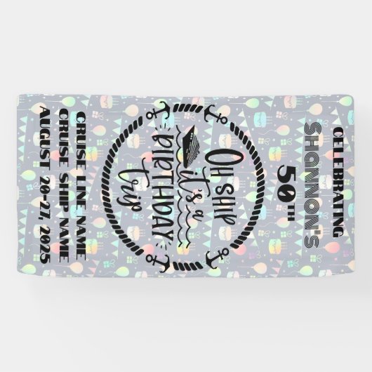 Oh schip het is een verjaardagsreis cruise deur spandoek (Horizontaal)