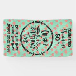 Oh schip het is een verjaardagsreis cruise deur spandoek