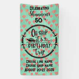 Oh schip het is een verjaardagsreis cruise deur spandoek